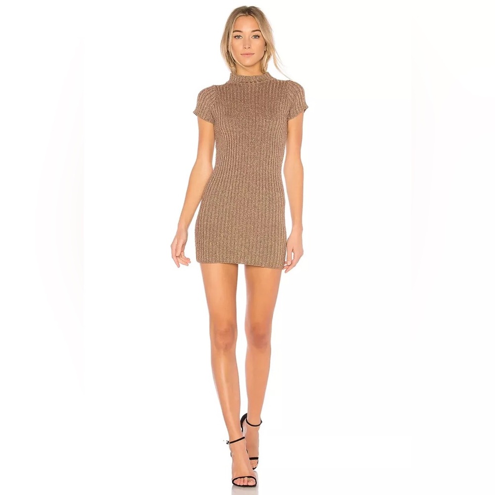FOR LOVE AND LEMONS - GOLD MINI DRESS - Sz S